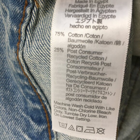 MADEWELL Medium/Light Wash THE MOM JEAN SHORT Distressed Raw Edge Hem Shorts - Picture 4 of 11